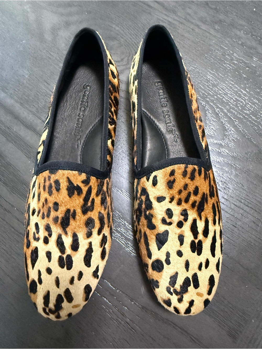 Gentle Souls Bailey Leopard Calf Hair Loafers Flats Women’s US 10M Slip On EUC - Picture 5 of 11